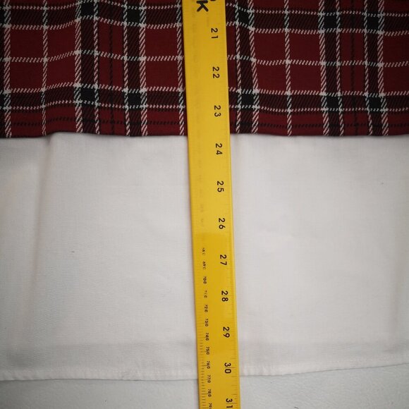 Cleo Petites Ladies Size XL Red Black & White Plaid Tunic Length Fooler Top - Picture 10 of 10